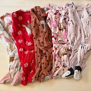 Carter's Cozy Footies - Red, Brown, Pink